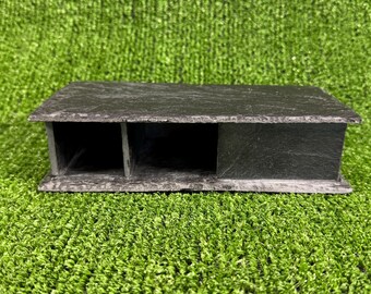 Cueva doble de pizarra: Refugio para reptiles de acuario (20x9x5cm)