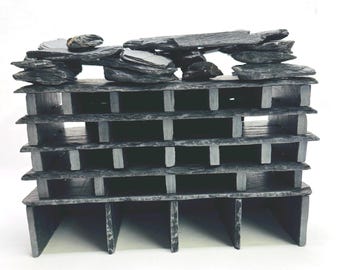 CLEARANCE Aquarium Natural Slate CaveS With Fry Protector  20x9x16cm