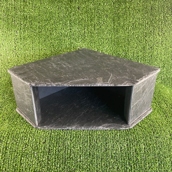 Large 25x25x11cm Handmade Slate Corner Cave Tortoise, Bearded Dragons, Reptiles, Big Fish - free p&p