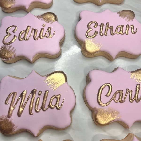 Name Plaque Cookies | Place Card Cookie | Personalized Sugar Cookie