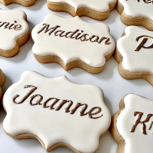 Name Plaque Cookies | Place Card Cookie | Personalized Sugar Cookie