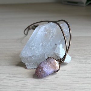 N27-Spirit amethyst raw stone necklace