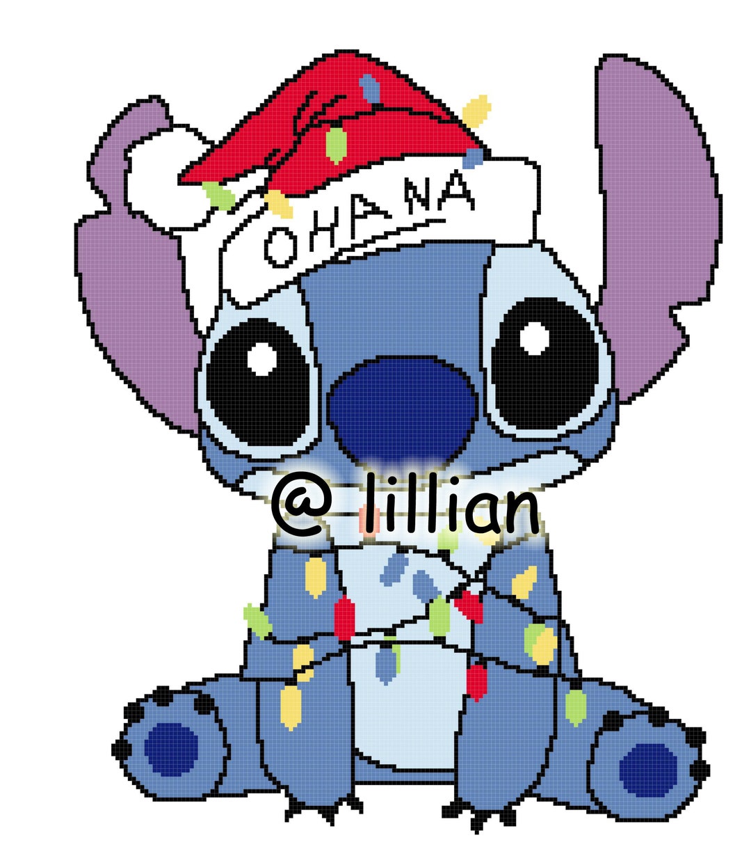 LILO & STITCH Stitch OHANA Christmas Cross Stitch Pattern - Etsy