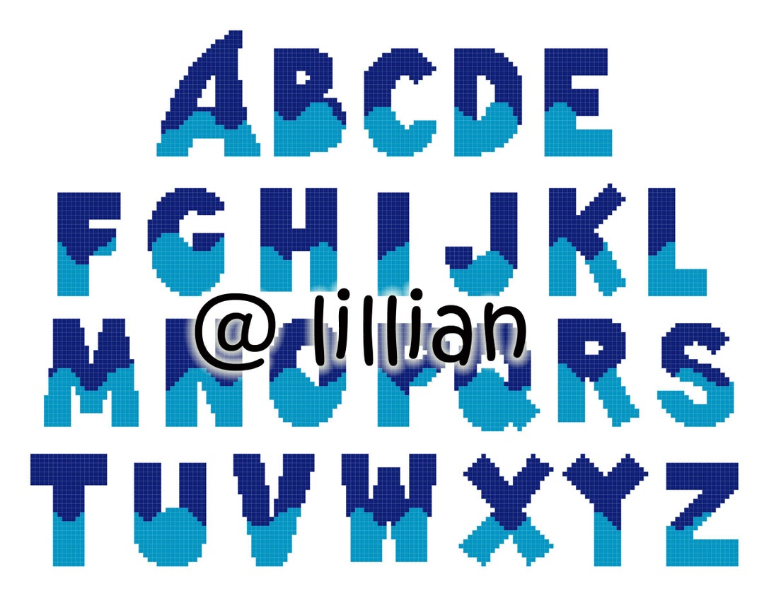 WAVE Sea WATER Alphabet Alphabets Alphabetical ABC to Z Cross - Etsy