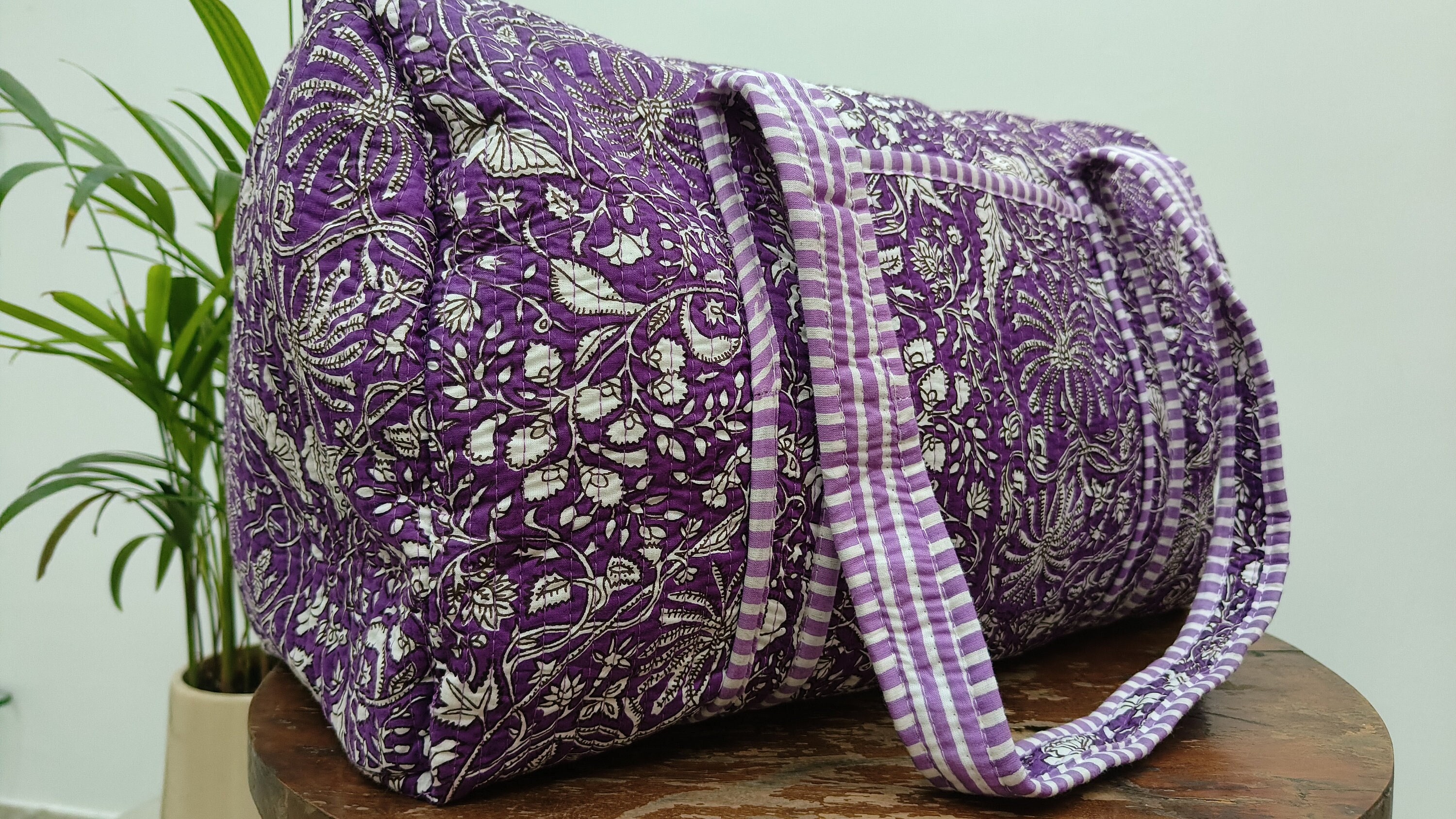 Opilroyn Borsone da viaggio floreale da donna, grande capacità, borsa a tracolla in tela con fiocco | Carino da trasportare: borsa da weekender, morbida borsa per spiaggia, yoga, allenamento