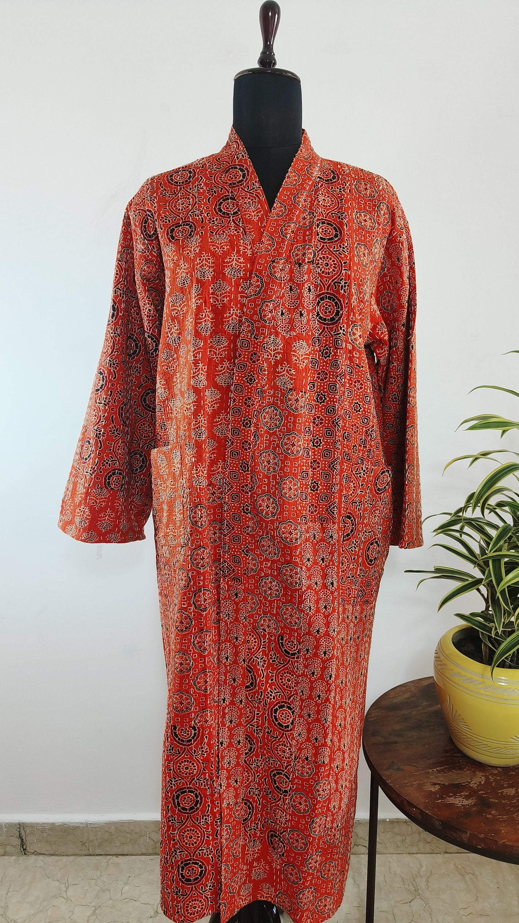 Nuovo accappatoio kimono blu indaco di alta qualità, cardigan kimono in