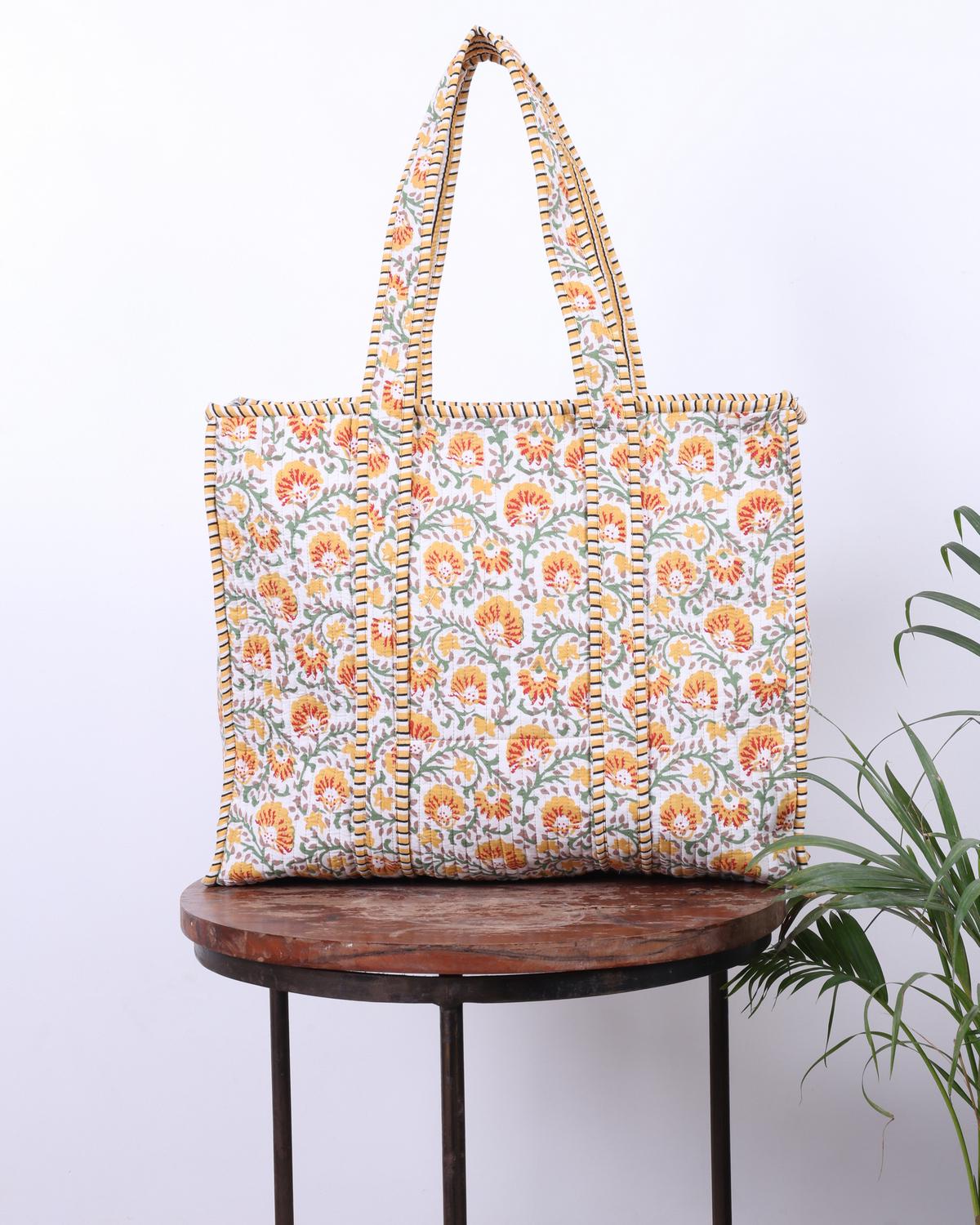 KLEIO Women's Floral Print PU Tote Handbag - Zip Closure, Structured Shoulder Bag, White One Size