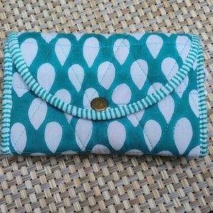 Three-Fold Cotton Quilted Blockprinted Handmade Jewellery Kit | 3-Step Jewellery Pouch | Jewellery Organizer | Artisan Gift | Green White