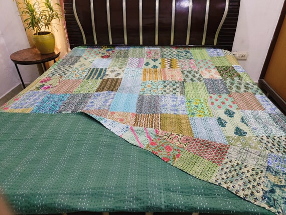 Kantha bed cover king size hotsell