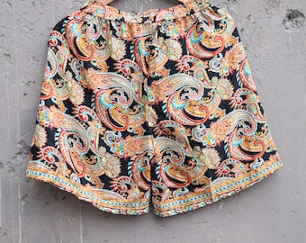 Men's Silk Blend Boxer Shorts | Black Multicolour Paisley | Man Lounge Boxer Shorts | Boho Shorts | House Beach Artist Shorts