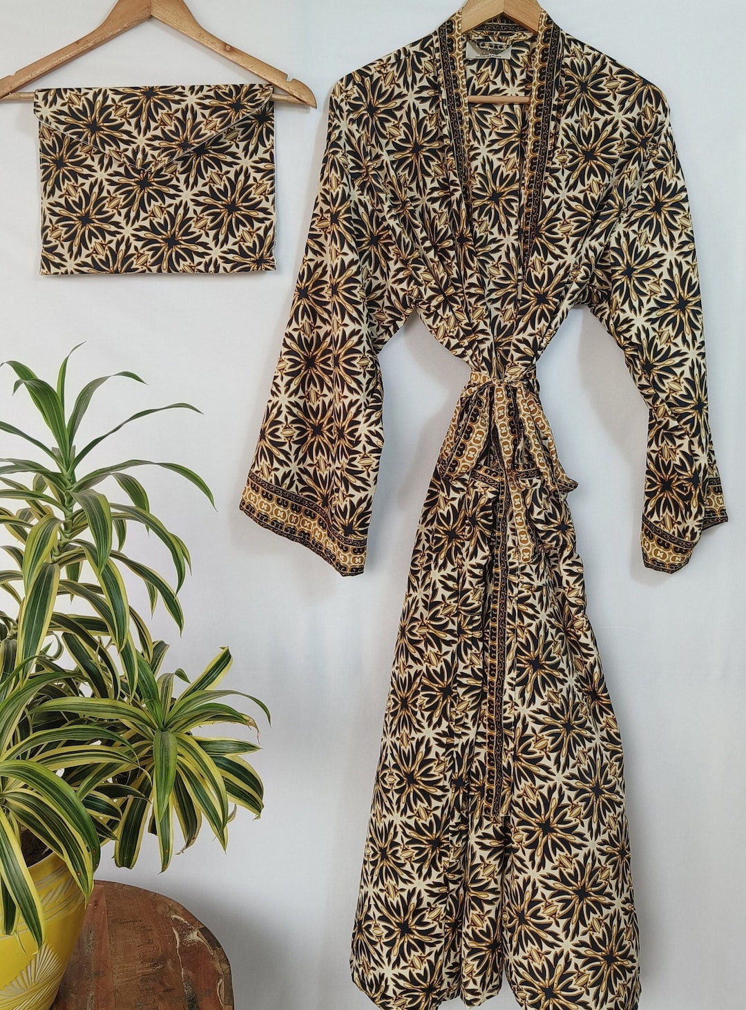Samite House Robe Unisex Regal Surplus Silk Blend Kimono House Robe| Unisex Loungewear ...
