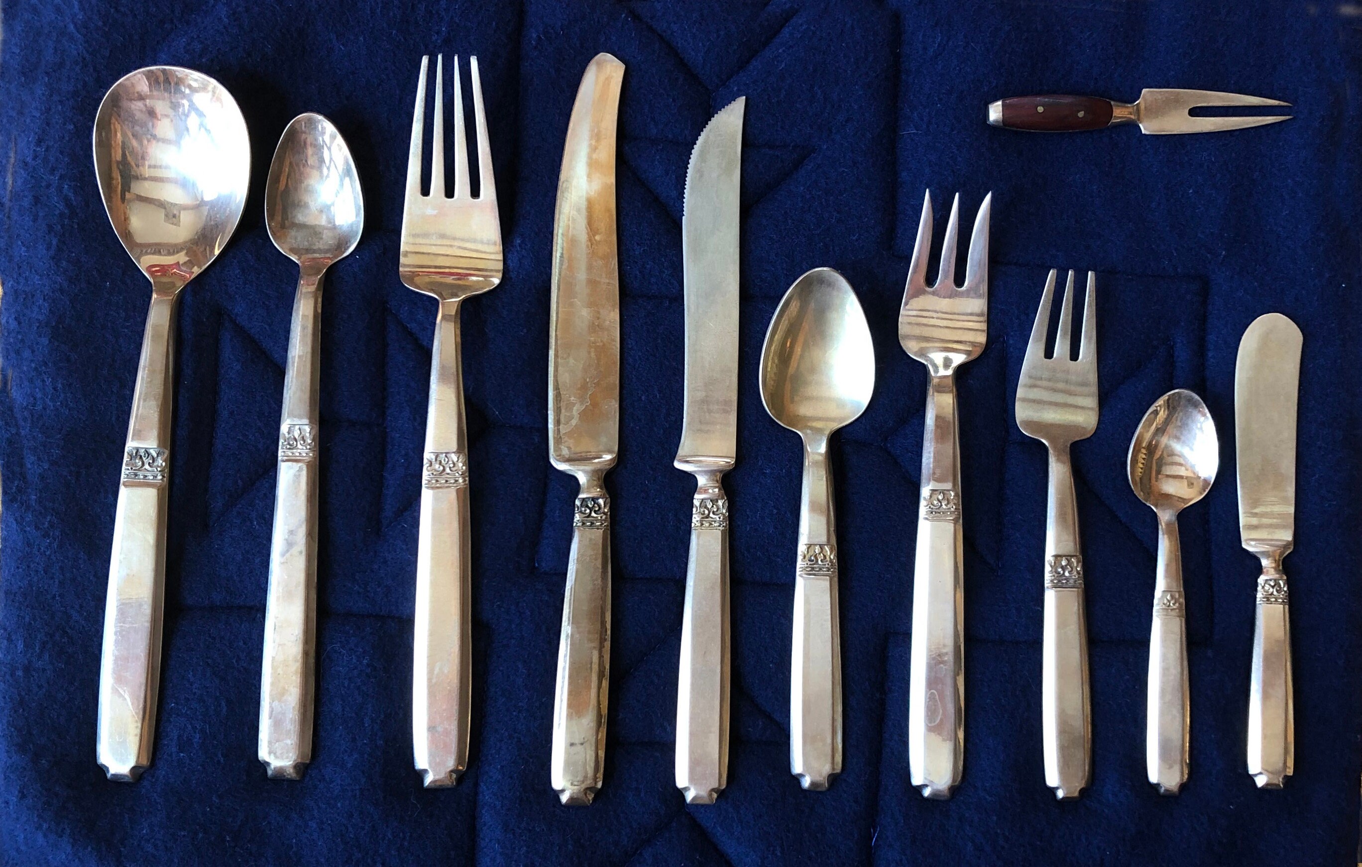 Vintage 144 Piece Set Service 12 Thai Nickel Bronze Flatware King