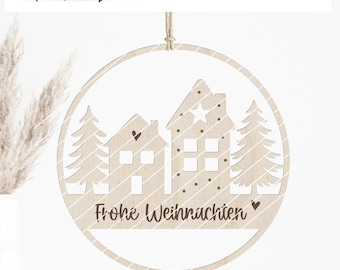 Laser file Christmas wreath Christmas loop door wreath loop ring SVG plotter file laser cut