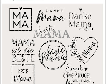 Plotter file set Mom Mother's Day, SVG DXF