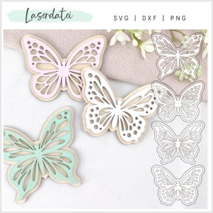 File laser farfalle primavera decorazione ciondolo laser legno carta SVG