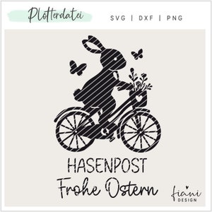 Plotterdatei Osterhase Ostern Fahrrad Osterdeko SVG