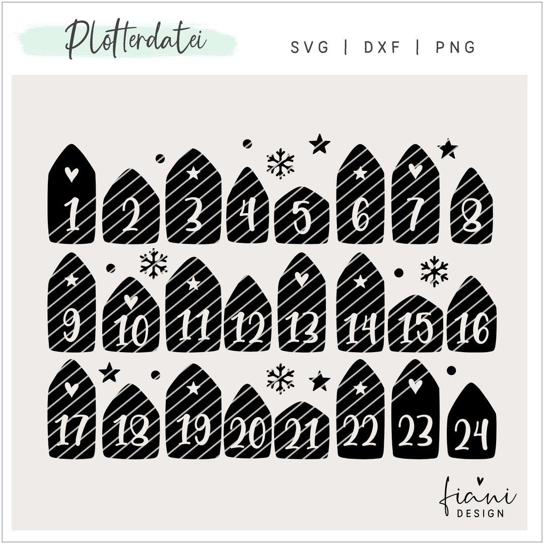 Plotter File Advent Calendar Advent 1-24 SVG - Etsy