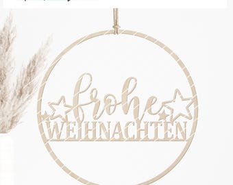 Laser file Christmas wreath Christmas loop door wreath loop ring SVG plotter file laser cut