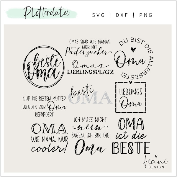 Plotter file set best grandma, SVG DXF