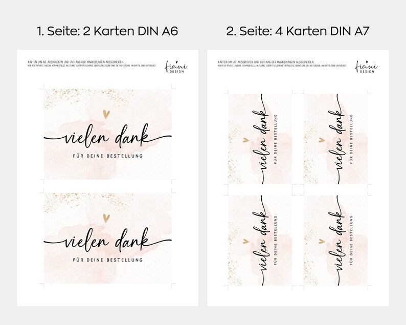  Foto zu Danke Karte zum Ausdrucken A6/A7 - Etsy.de 