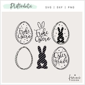 Plotterdatei Ostern Osterhasen Rahmen Eier SVG