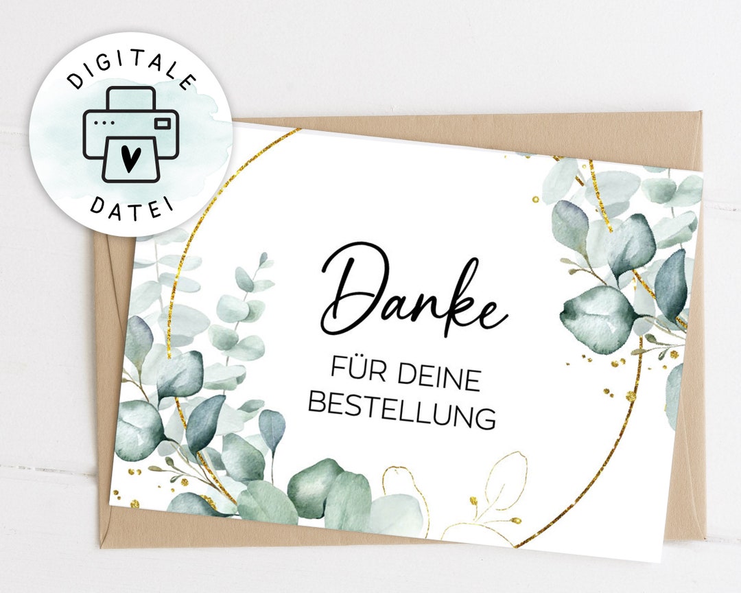  Danke Karte zum Ausdrucken A6/A7 - Etsy.de Motiv 