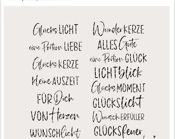 Plotterdatei Kerzentexte Kerzengestaltung SVG Glückslicht