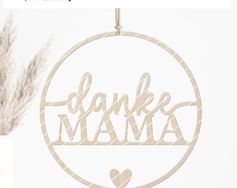 Laser file wreath Mother's Day Mama Loop Ring SVG plotter file laser cut, gift idea Mother's Day gift, wooden wreath