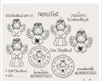 Archivo plotter Cristo Niño Ángel Navidad SVG Alemán