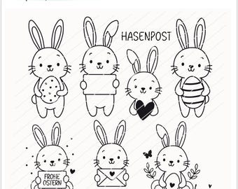 Plotterdatei SVG Ostern Hasen Osterhasen, Laserdatei, Osterdeko Hasen, Geschenke basteln