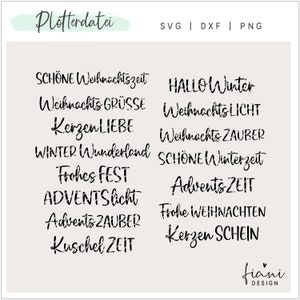 Plotterdatei Kerzentexte Weihnachten Kerzengestaltung SVG