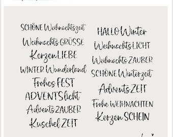 Plotterdatei Kerzentexte Weihnachten Kerzengestaltung SVG