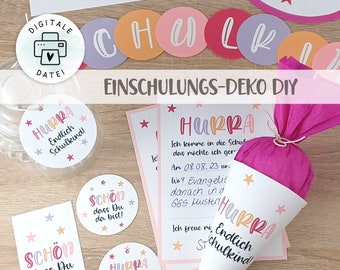 Einschulungs-Deko DIY Tischdeko, Gastgeschenke, Einladung