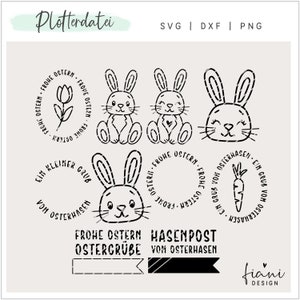 Plotterdatei Ostern Osterhasen Hase Eier SVG