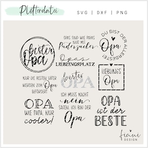 Plotterdatei Set bester Opa, SVG DXF