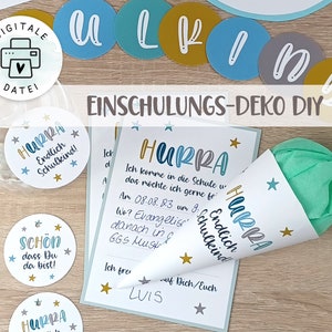 Einschulung DIY Tischdeko, Gastgeschenke, Einladung