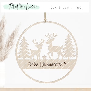 Arquivo a laser guirlanda de natal, laço de porta, guirlanda, anel, arquivo plotter svg, corte a laser
