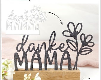 Laser file block decoration Mother's Day Mom craft blocks template SVG plotter file laser cut vector file, gift idea