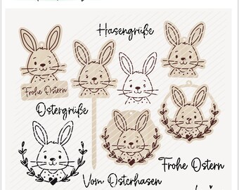 Plik plotera plik laserowy Zajączek wielkanocny wisiorek laserowy papier z drewna SVG