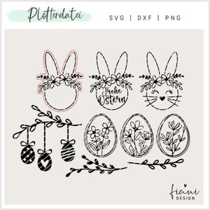 Plotterdatei Ostern Blumen Hasenmädchen SVG