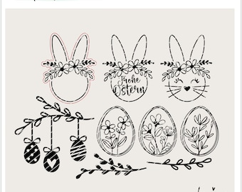Plik plotera Kwiaty wielkanocne Bunny Girl SVG