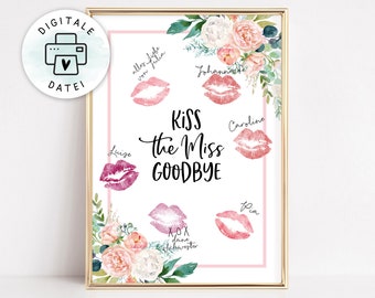 Gra obrazkowa „Kiss the Miss” JGA księga gości na wieczór panieński panny młodej