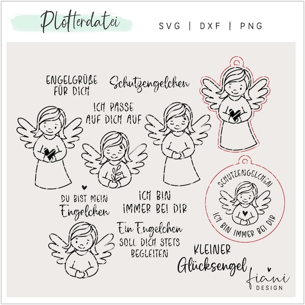 Plotter file angel guardian angel Christmas angel SVG German