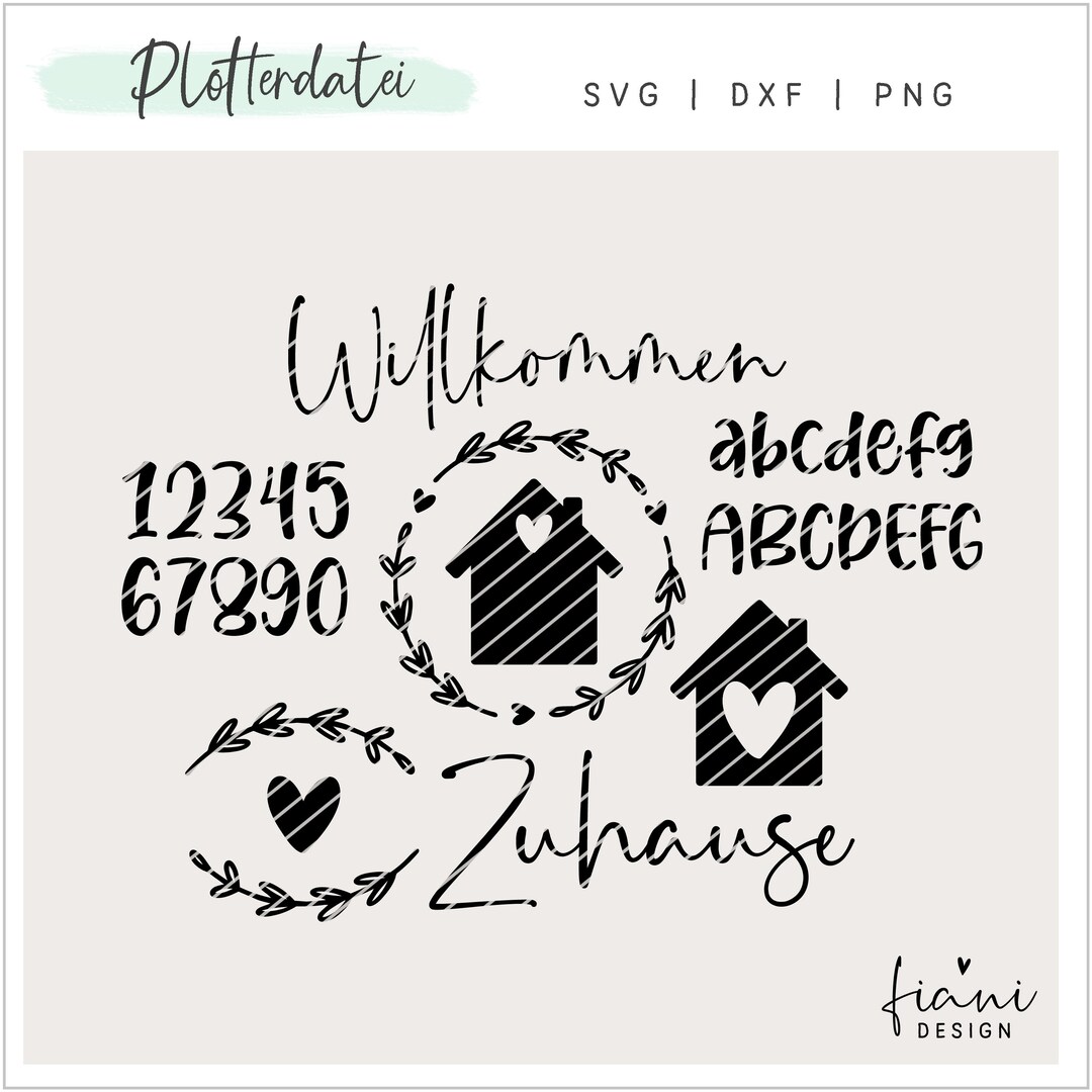 Plotter File Set House Number Home Welcome SVG - Etsy