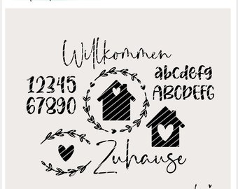 Zestaw plików plotera, numer domu, powitanie w domu SVG
