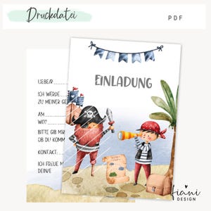 Einladungskarte Kindergeburtstag zum Ausdrucken, A6