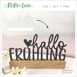 Laserdatei Klötzchendeko Frühling Bastelklötzchen Vorlage SVG Plotterdatei Lasercut Vektordatei