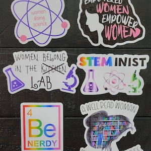 Women in STEM stickers - Each or Buy the Set and Get One Free