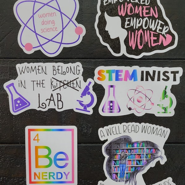 Women in STEM stickers - Each or Buy the Set and Get One Free