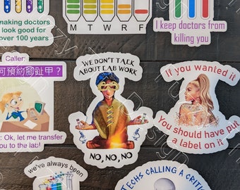 Stickers medisch laboratorium - grappig!  Laboratoriumhumor